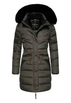 Navahoo Paula - Abrigo De Invierno - Anthracite With Black Fur